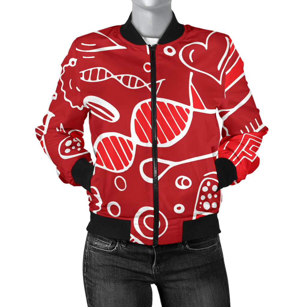 Phlebotomist Pattern Print Design A02 Women's Bomber Jacket