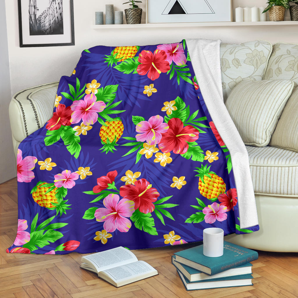 Hawaiian Themed Pattern Print Design H05 Fleece Blanket