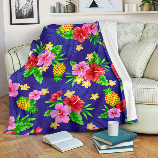 Hawaiian Themed Pattern Print Design H05 Fleece Blanket