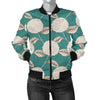 Hydrangea Pattern Print Design HD03 Women Bomber Jacket