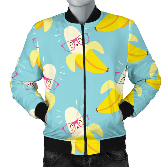 Banana Pattern Print Design BA07 Men Bomber Jacket