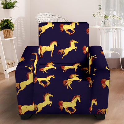 Gold Horse Pattern Armchair Slipcover