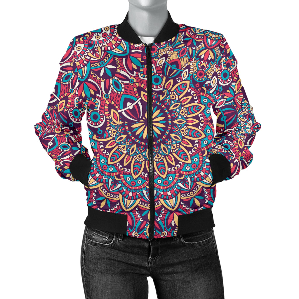 Boho Pattern Print Design 05 Women's Bomber Jacket