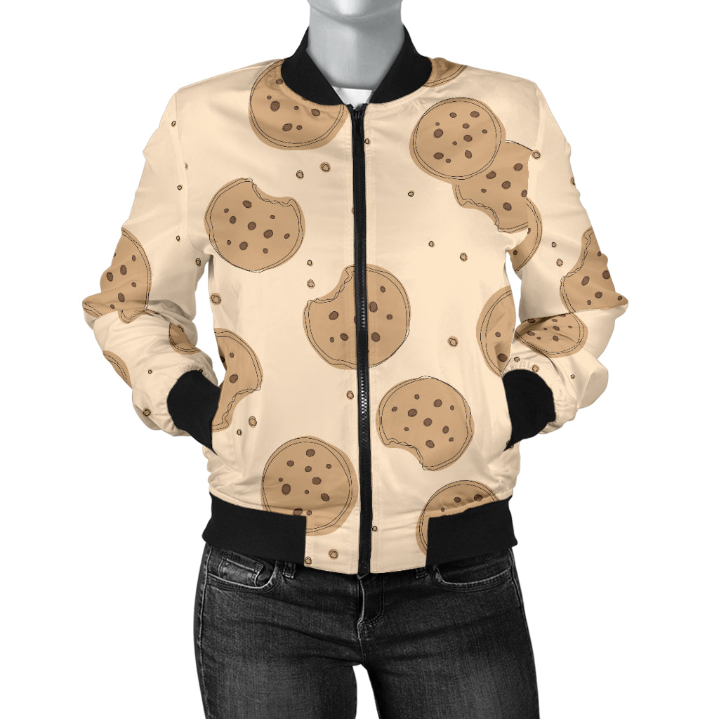 Biscuit Pattern Print Design 02 Women's Bomber Jacket