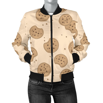 Biscuit Pattern Print Design 02 Women's Bomber Jacket