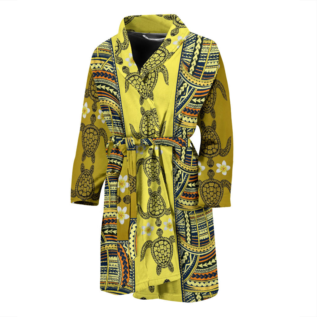 Polynesian Turtle Hawaiian Design Print Men Bathrobe