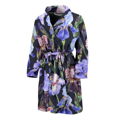 Iris Pattern Print Design IR04 Men Bathrobe