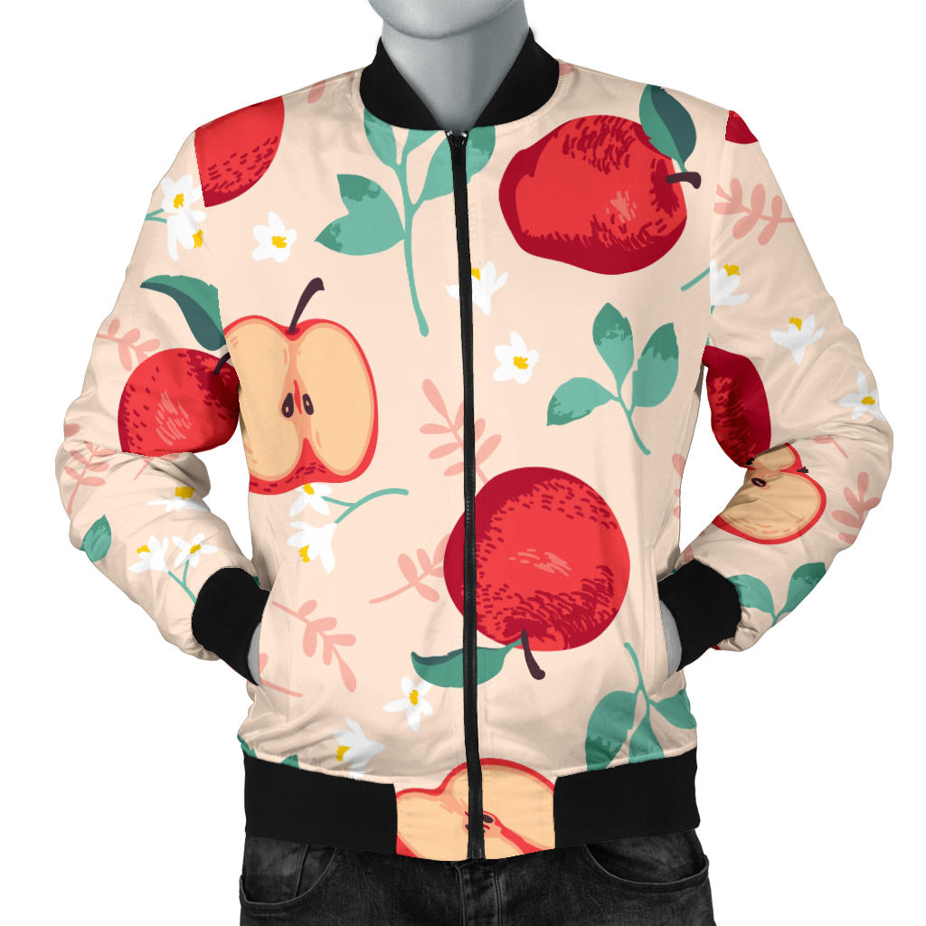 Apple Pattern Print Design AP06 Men Bomber Jacket