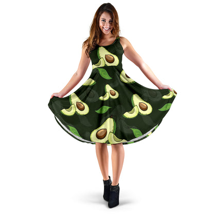 Avocado Pattern Print Design AC07 Midi Dress