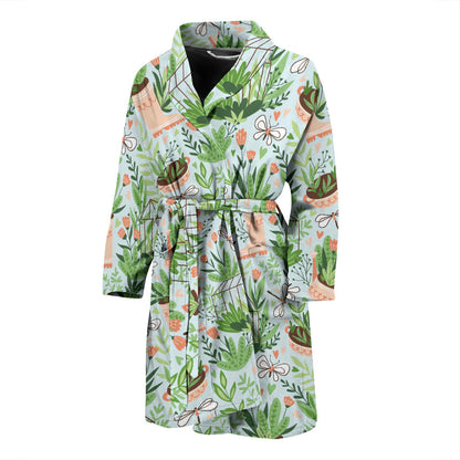Gardening Pattern Print Design G04 Men Bathrobe
