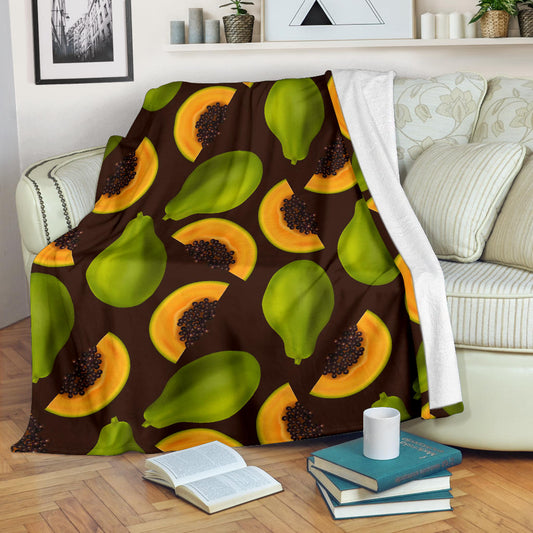Papaya Pattern Print Design PP04 Fleece Blanket