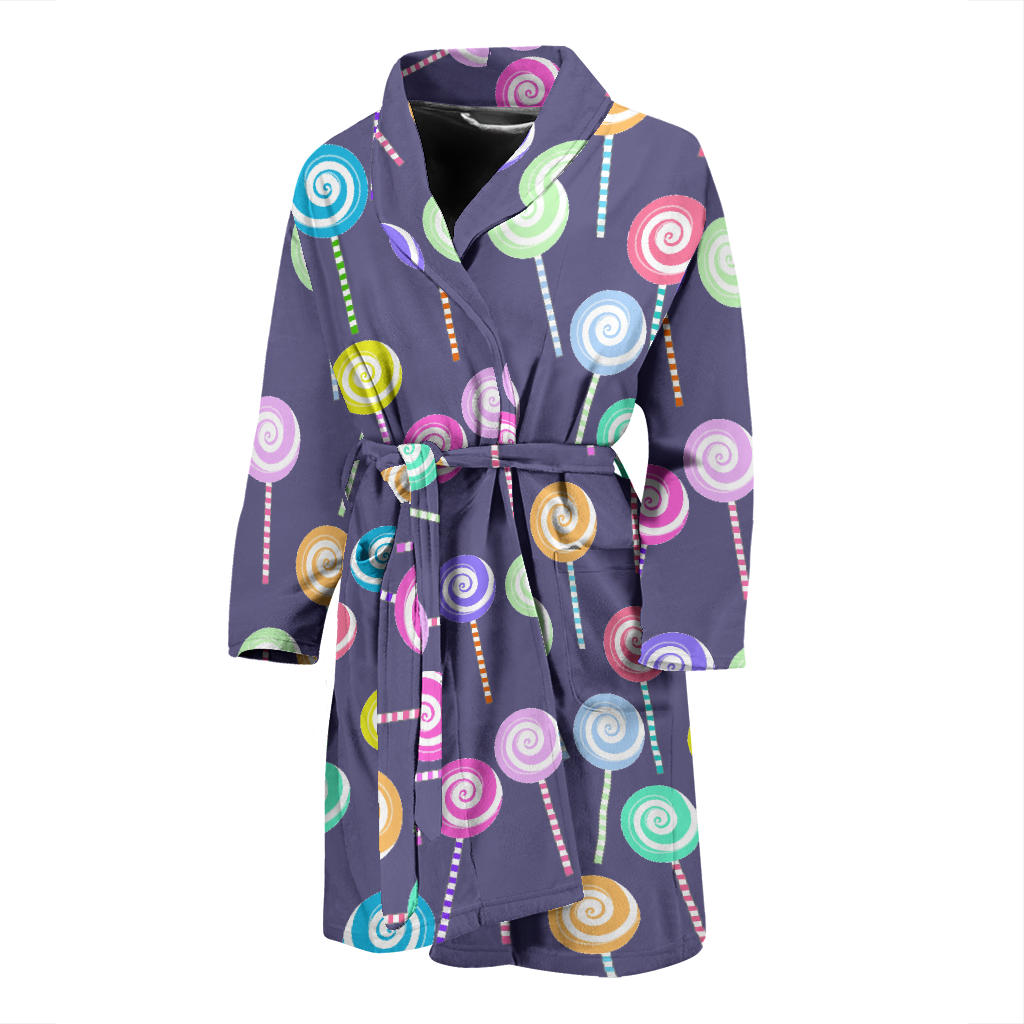 Lollipop Pattern Print Design LL03 Men Bathrobe