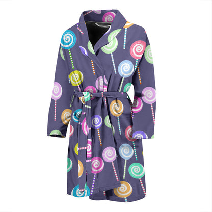 Lollipop Pattern Print Design LL03 Men Bathrobe