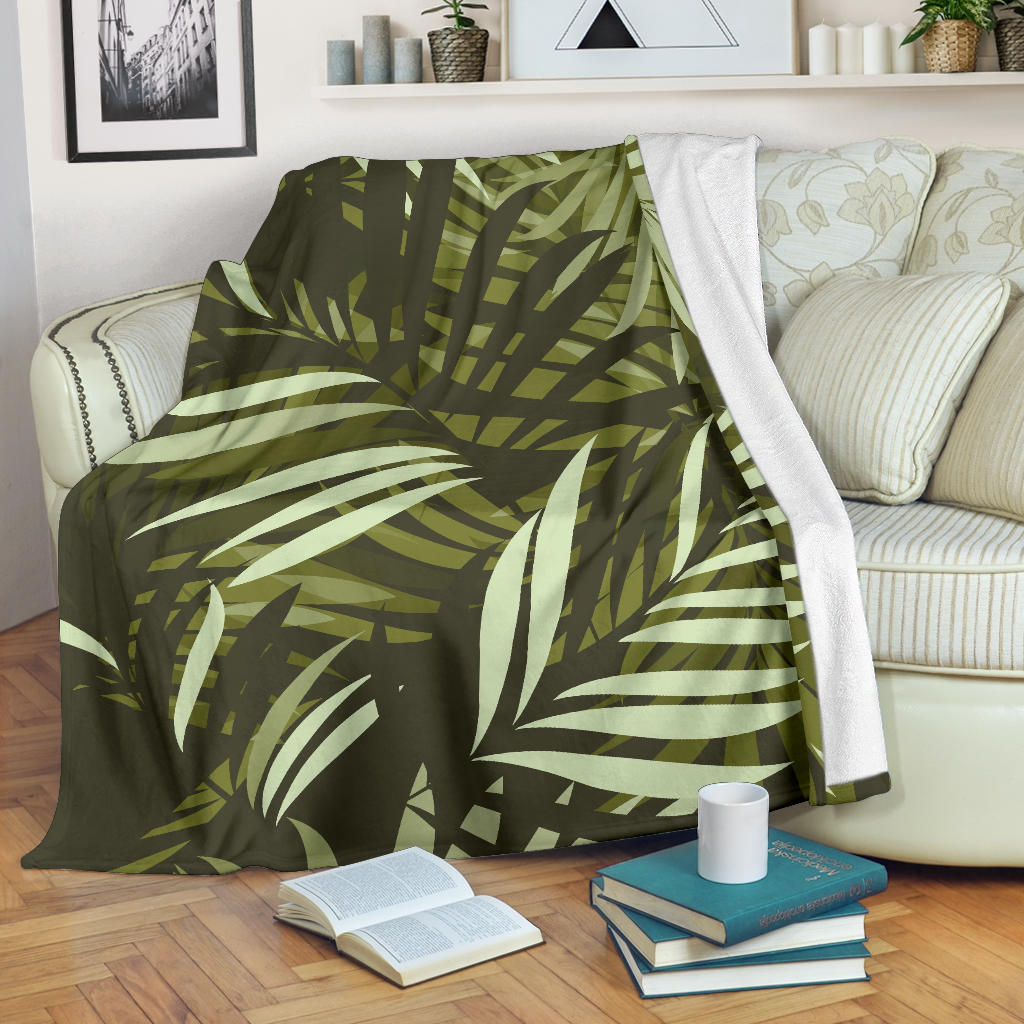 Palm Leaves Pattern Print Design PL05 Fleece Blanket