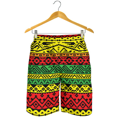 Rastafarian Pattern Print Design A02 Mens Shorts