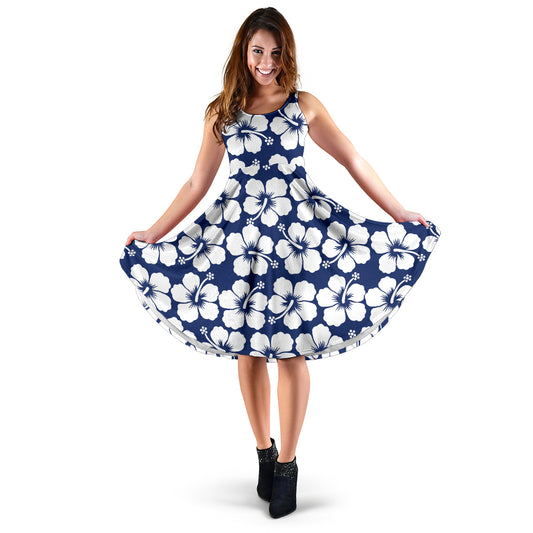 Hibiscus Pattern Print Design HB013 Midi Dress