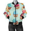 Cupcake Pattern Print Design 01 Women's Bomber Jacket