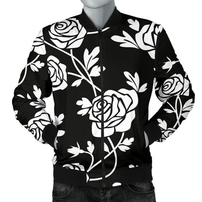 Rose Pattern Print Design RO013 Men Bomber Jacket