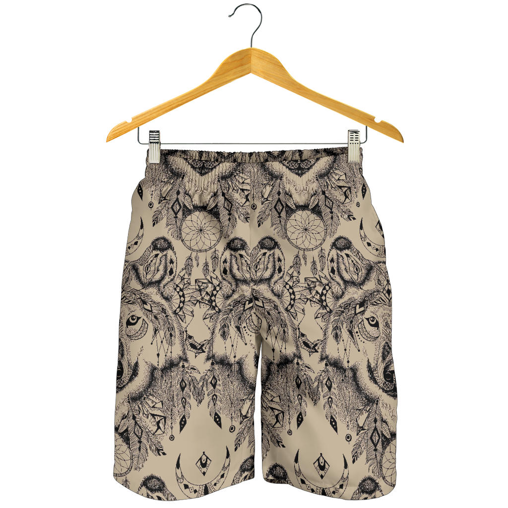 Indian Boho Wolf  Mens Shorts