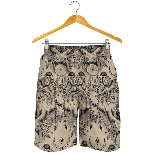 Indian Boho Wolf  Mens Shorts