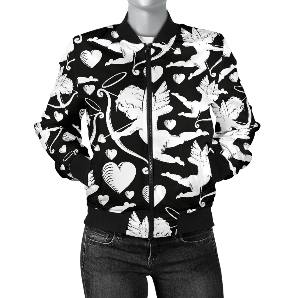 Cupid Pattern Print Design 04 Women's Bomber Jacket