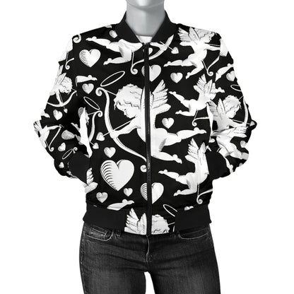 Cupid Pattern Print Design 04 Women's Bomber Jacket
