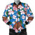 Sea Turtle Pink Hibiscus Hawaiian Print Men Bomber Jacket