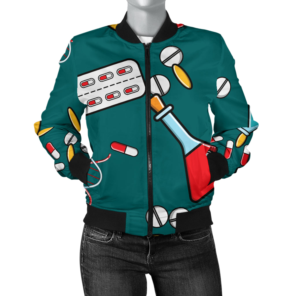 Nurse Pattern Print Design A05 Women's Bomber Jacket