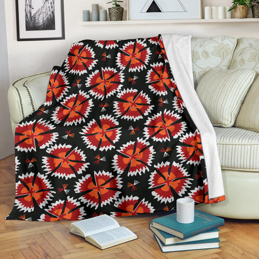 Carnations Pattern Print Design CN03 Fleece Blanket