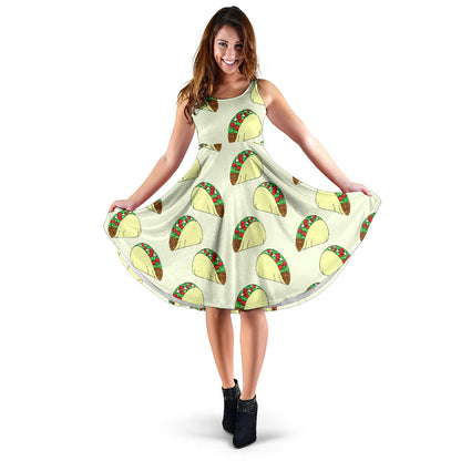 Taco Pattern Print Design TC05 Midi Dress
