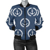 Anchor Pattern Print Design 04 Women's Bomber Jacket