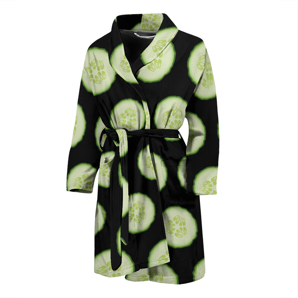 Cucumber Pattern Print Design CC02 Men Bathrobe