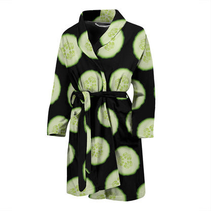 Cucumber Pattern Print Design CC02 Men Bathrobe