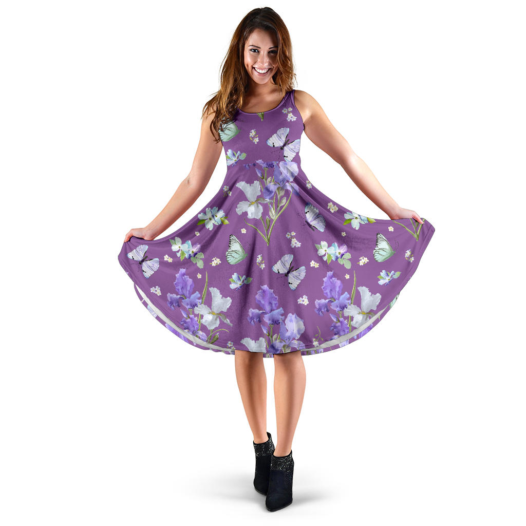 Iris Pattern Print Design IR09 Midi Dress