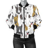 Bull Terriers Pattern Print Design 03 Women's Bomber Jacket