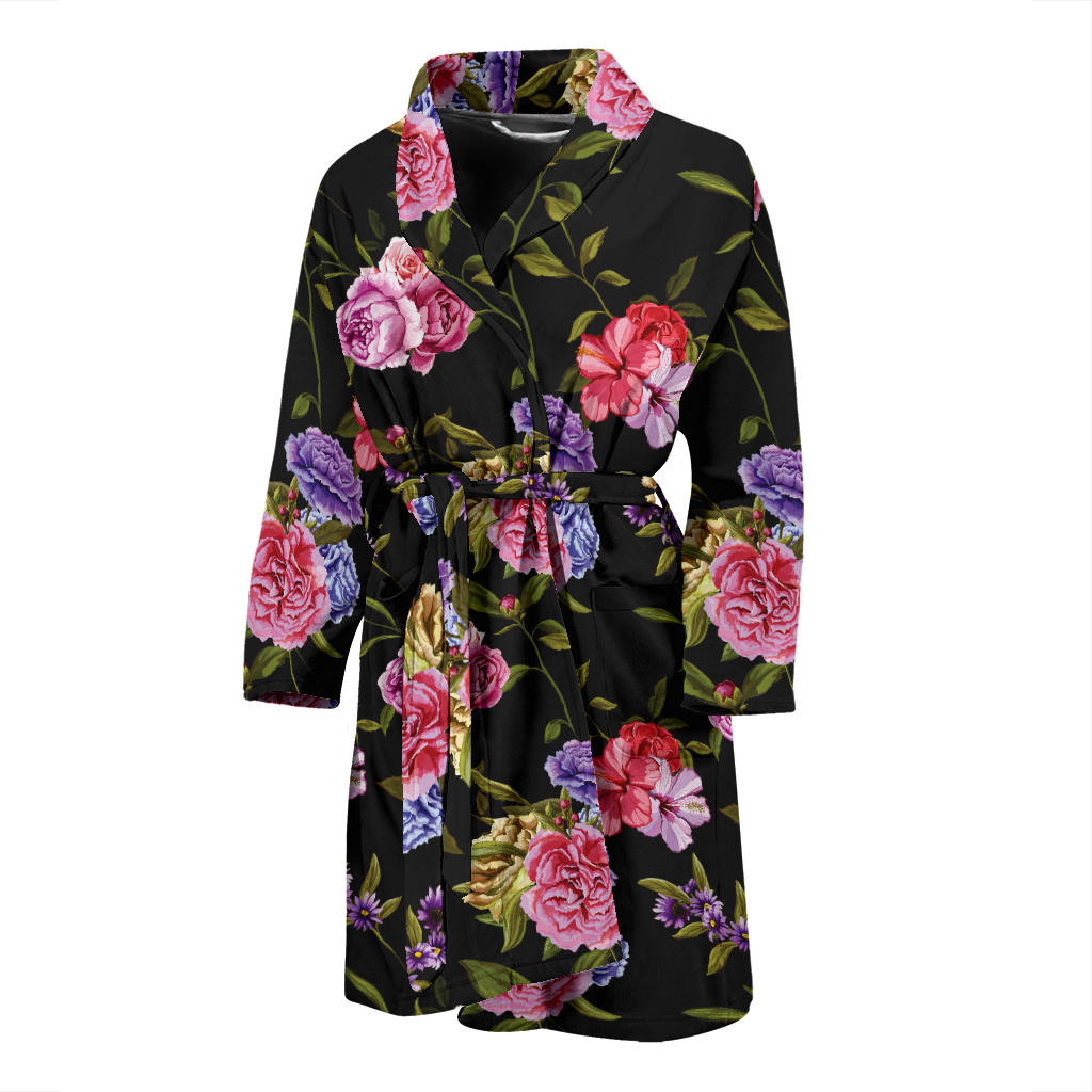 Carnations Pattern Print Design CN05 Men Bathrobe