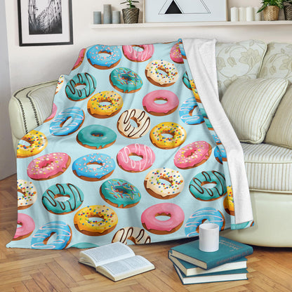 Donut Pattern Print Design DN05 Fleece Blanket