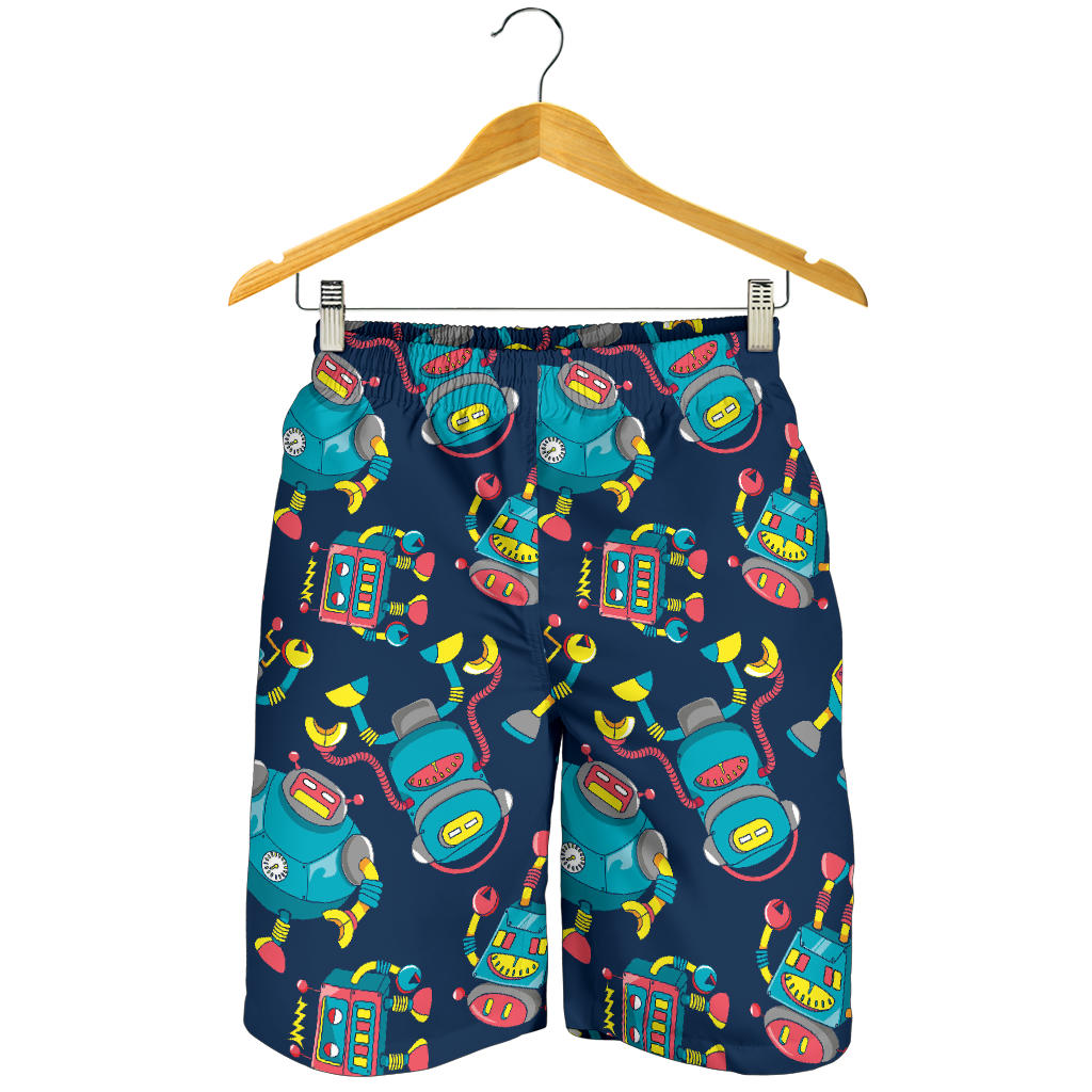 Robot Pattern Print Design A05 Mens Shorts