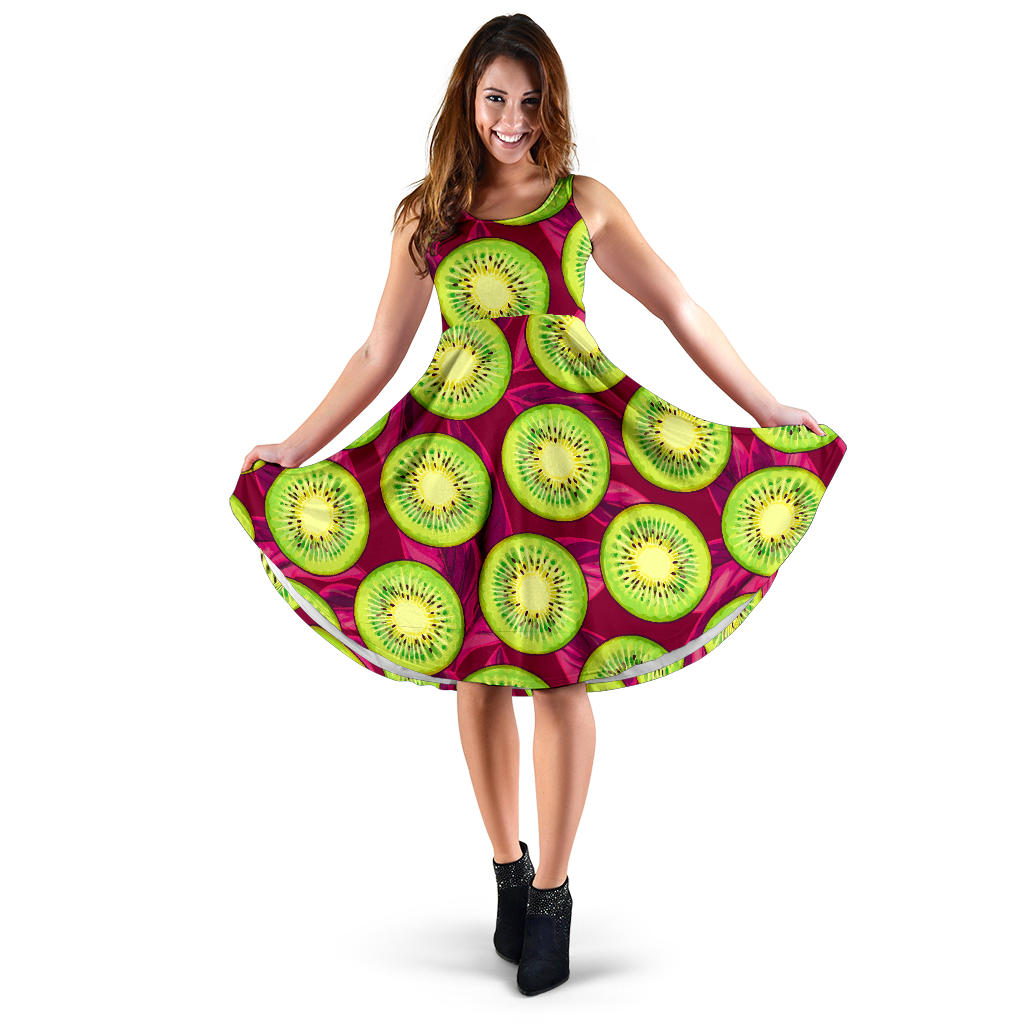 Kiwi Pattern Print Design KW05 Midi Dress