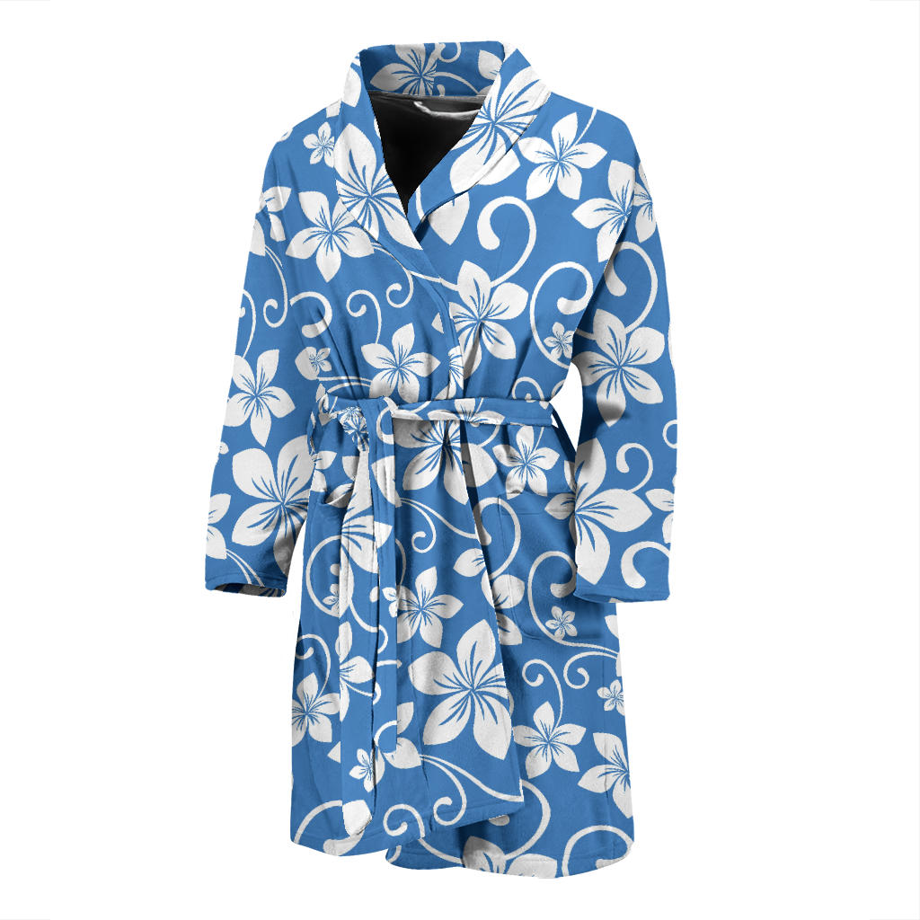 Hibiscus Pattern Print Design HB09 Men Bathrobe