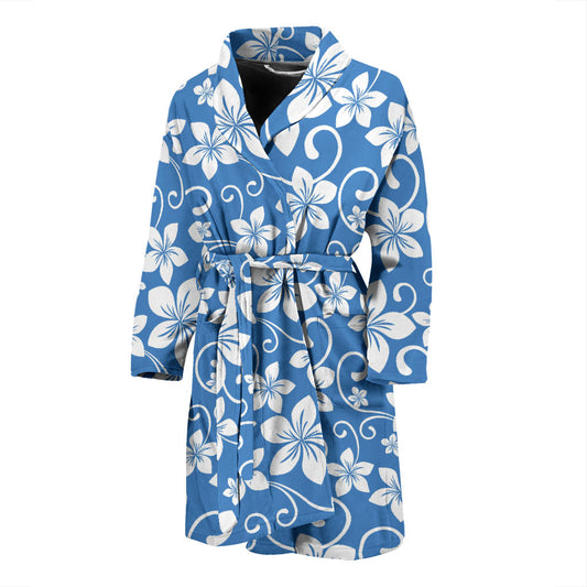 Hibiscus Pattern Print Design HB09 Men Bathrobe