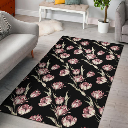 Tulip Pink Pattern Print Design TP02 Area Rugs