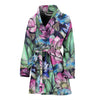 Water Lily Pattern Print Design WL07 Women Bathrobe