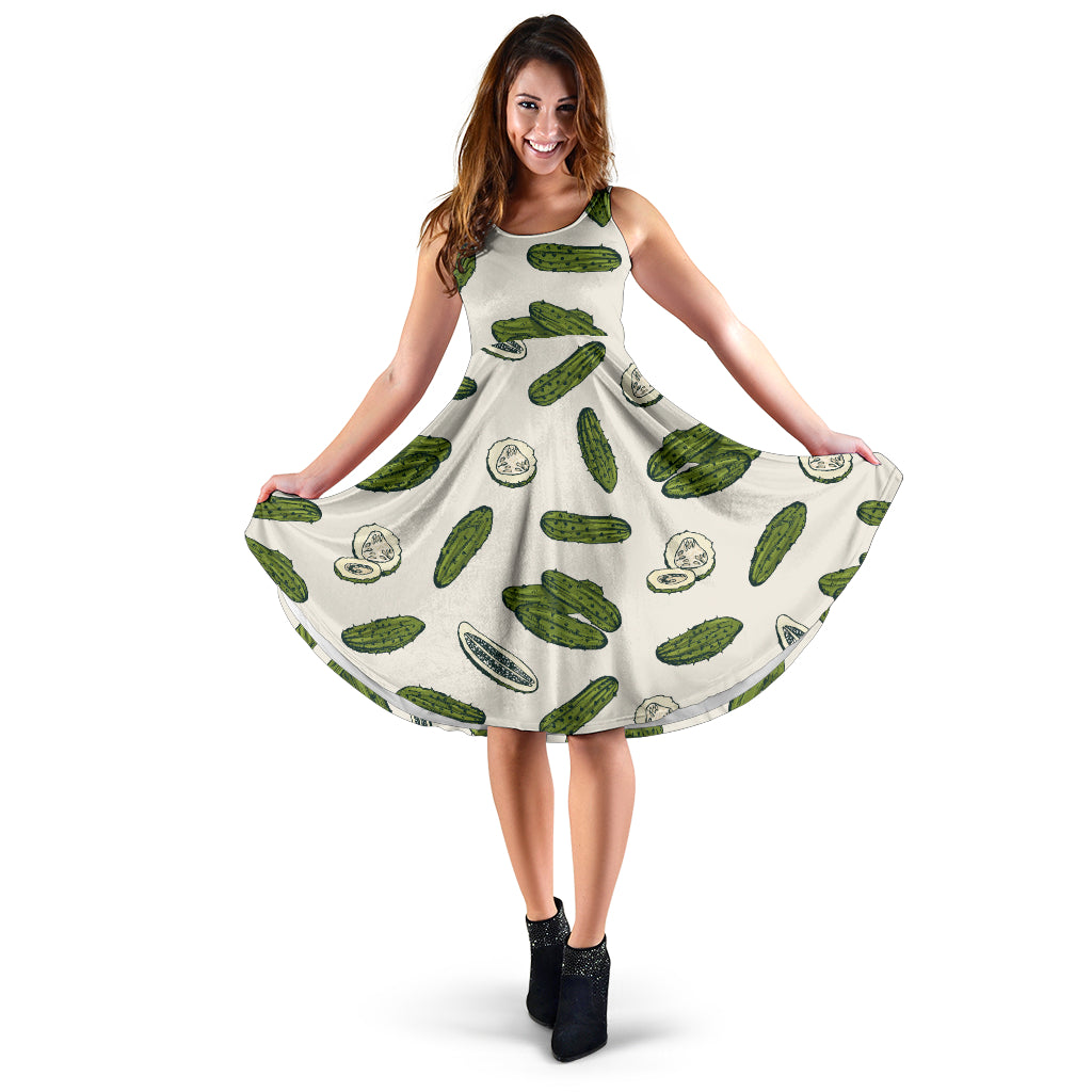 Cucumber Pattern Print Design CC05 Midi Dress