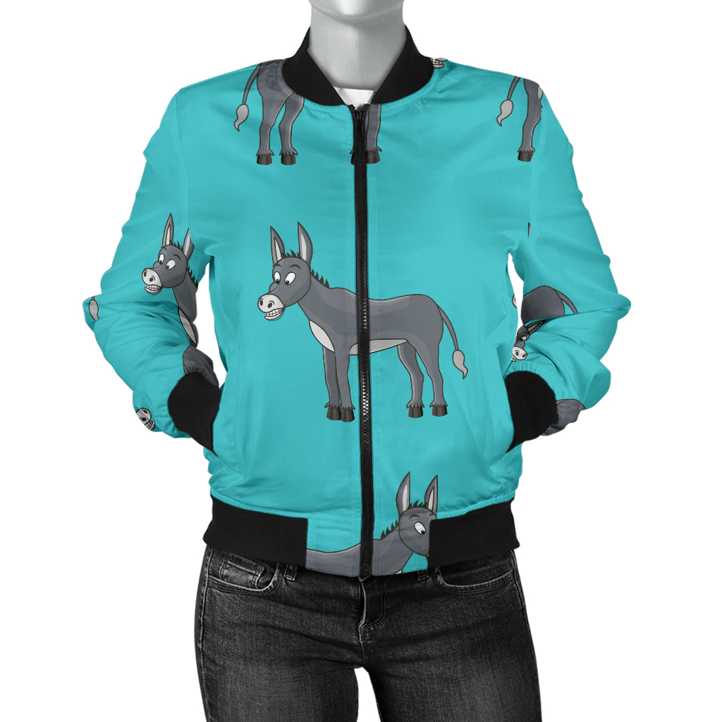 Donkey Pattern Print Design 01 Women's Bomber Jacket
