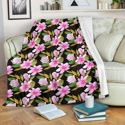 Magnolia Pattern Print Design MAG08 Fleece Blanket