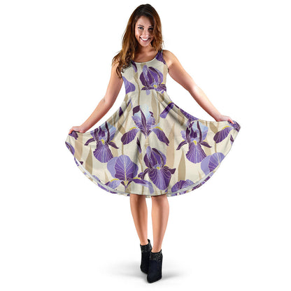 Iris Pattern Print Design IR02 Midi Dress