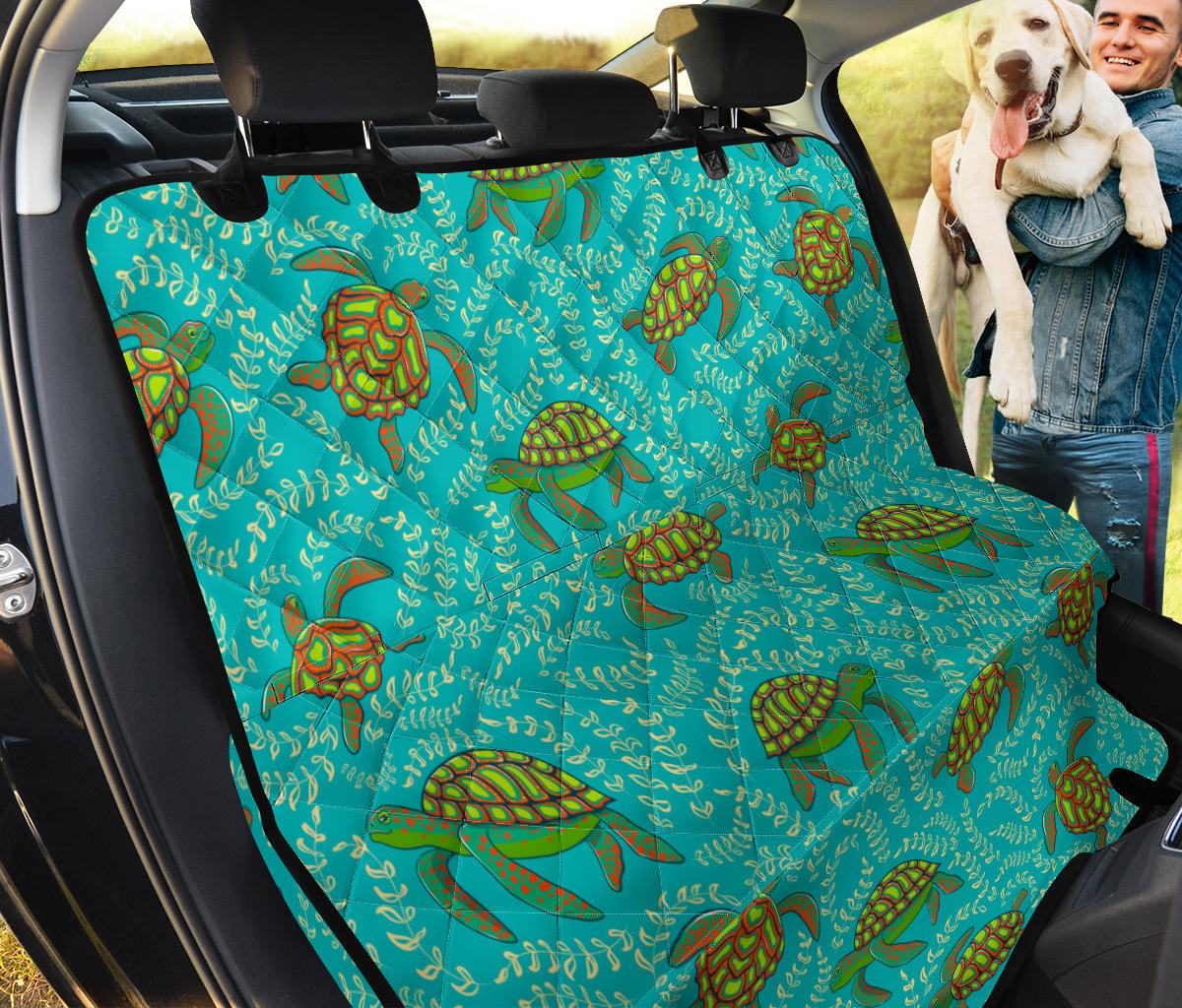 Sea Turtle Pattern Print Design T010 Rear Dog  Seat Cover