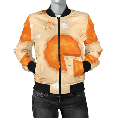 Pie Pattern Print Design A01 Women's Bomber Jacket