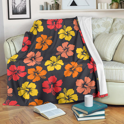Hibiscus Pattern Print Design HB024 Fleece Blanket